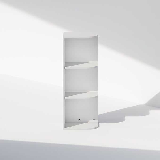 Furinno Reed Corner Shelf, 3-Tier Corner Bookshelf, Book Shelf, Corner Shelves - Image 5