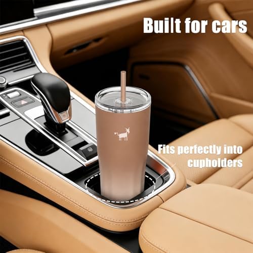 CHEERFUL GOAT Ceramic Travel Tumbler Ceramic Coffee Mug with 2 Lids