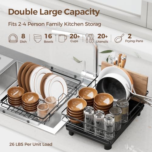 HYSEYY Kitchen Counter Dish Drying Rack, 2 Pack