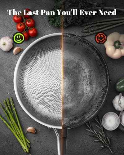 Titanium Pans for Cooking | 8 Pcs Titanium Hammered Pro frying Pans