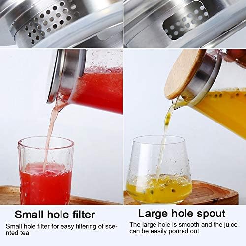 1.2L Glass Pitcher, Cold Brew Pitcher, Glass Carafe, With Lid