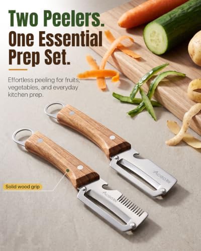 2 PCS Multifunctional Vegetable Peeler, 3-in-1 Stainless Steel Peeler