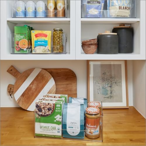 Open Front Pantry Storage Bins, 16"x10"x6", 4 Pack