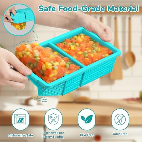 Silicone Freezer Trays with Lid (2-Pack), 1-Cup & 2-Cup Silicone