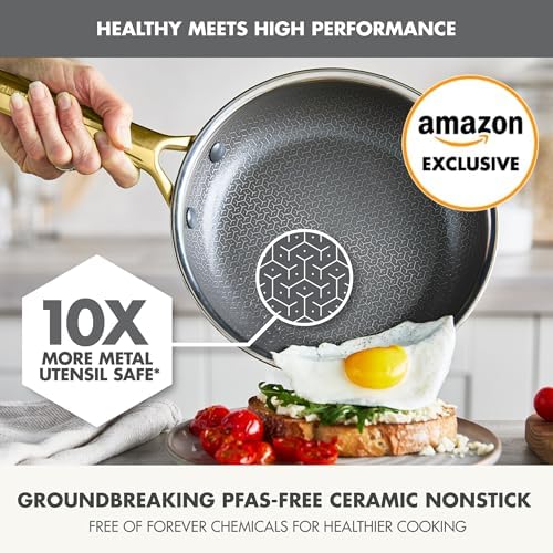 GreenPan Hybrid 6 Piece (8",10" & 12") Stainless Steel Skillets with Lids
