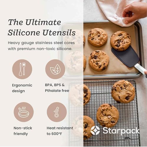 StarPack Premium Flexible Silicone Spatula Set - 3 Spatulas for