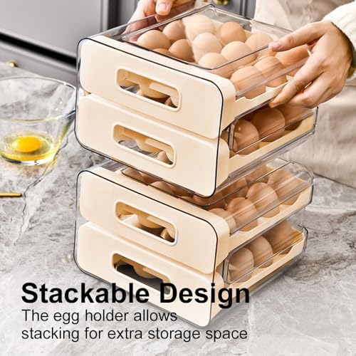 Koja 32-Egg Stackable Fridge Organizer 2-Drawer BPA-Free Storage