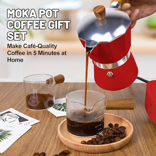 2-in-1 Moka Pot Espresso Set, 3 Cup Aluminum