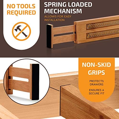 Bambüsi Bamboo Corner Kitchen Shelf and Adjustable Bamboo Drawer