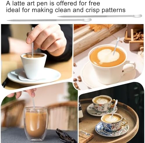 2 Pcs Stainless Steel Milk Frothing Pitcher - 20oz (600ml), Espresso