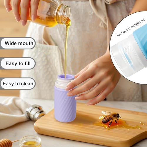 5Pcs Condiment Squeeze Bottles, 2 OZ Salad Dressing Container To Go