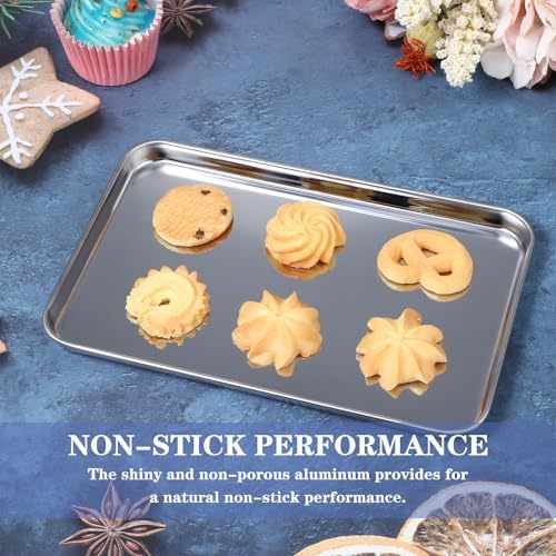 16 Pcs Baking Sheet Stainless Steel Cookie Sheet Small Metal Pans