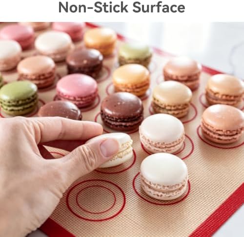 USLAI Macaron Silicone Baking Mats, 16.5 x 11.6 Inch, 2 Pack