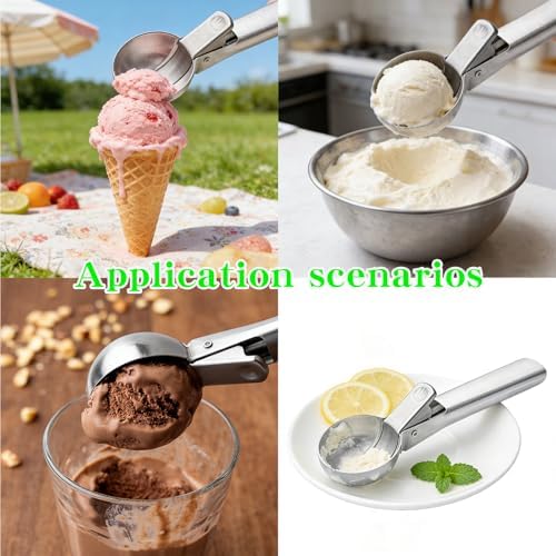 Ice cream scoop, a portable stainless steel ice cream scoop with
