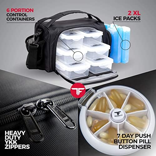 ThinkFit Meal Prep Lunch Box, 6 Containers, 2 Ice Packs