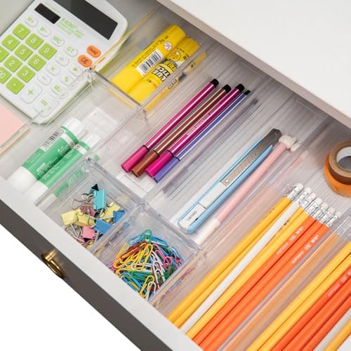 Clear Plastic Drawer Organizer Tray for Vanity Cabinet