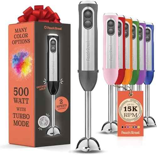 Powerful Immersion Blender, Electric Hand Blender 500 Watt with Turbo