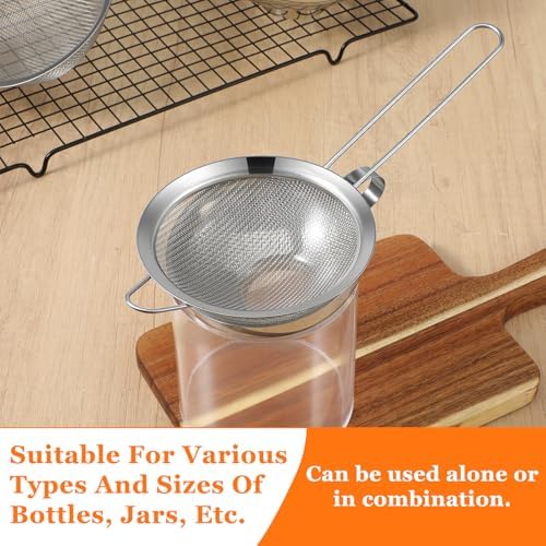 Kenaoeoe 4 PCS Stainless Steel Canning Funnel and Can Strainer Set