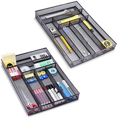 WuGeShop 6 Compartments Metal Mesh Kitchen Flatware Organizer Tray