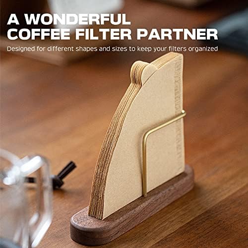 Coffee Filter Holder Black Walnut Coffee Filter Storage Fit #1/#2/#4
