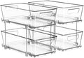 Simple Houseware 2Pcs 2-Tier Slim Drawer Organizer, Clear