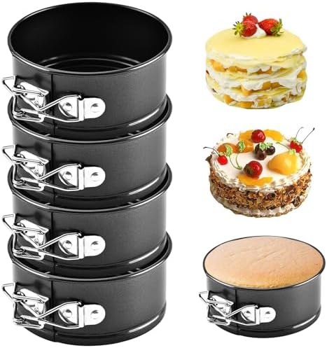 4 Inch Springform Pans Set of 4, Mini Cheesecake Pans with Removable