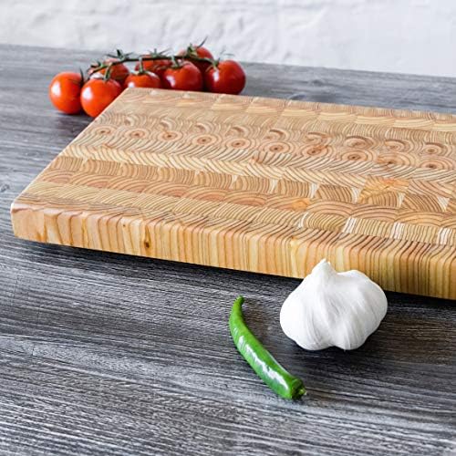 Larch Wood Canada Medium End Grain Cutting Board, 13-3/4" x 8-3/4"