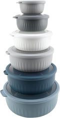 COOK WITH COLOR Prep Bowls with Lids- Wide and Deep Nesting Plastic Small by CookwithColor