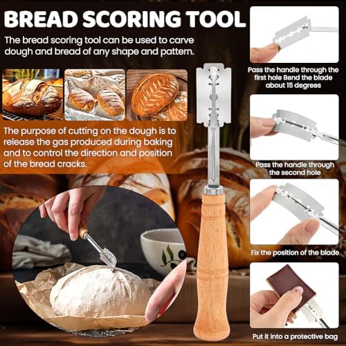 Bread Baking Tools Set, 12 Piece Kit with Silicone Baking Mat 21.5 cm