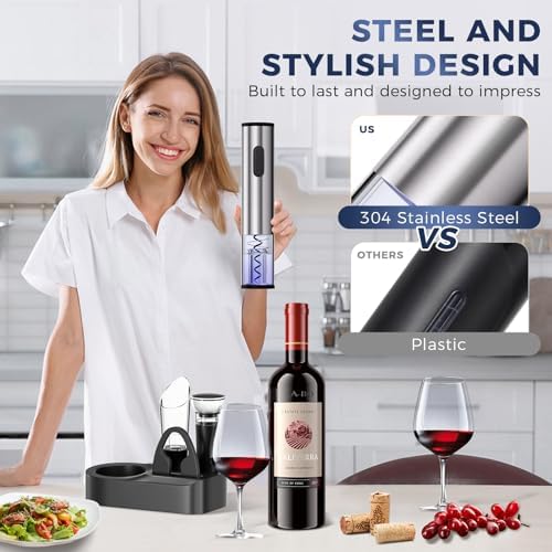 Electric Wine Opener Set, Battery Operated Automatic Corkscrew with