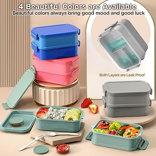 DaCool Adults Lunchbox Bento Box - 74 OZ All-in-One Stackable Lunch