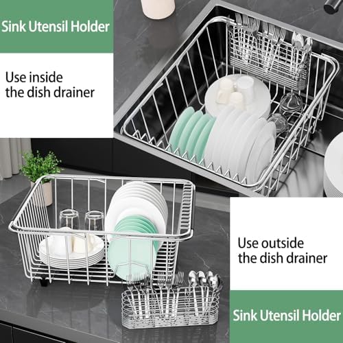 Fanbsy 304 Stainless Steel Utensil Holder, Dish Drying Rack, Kitchen