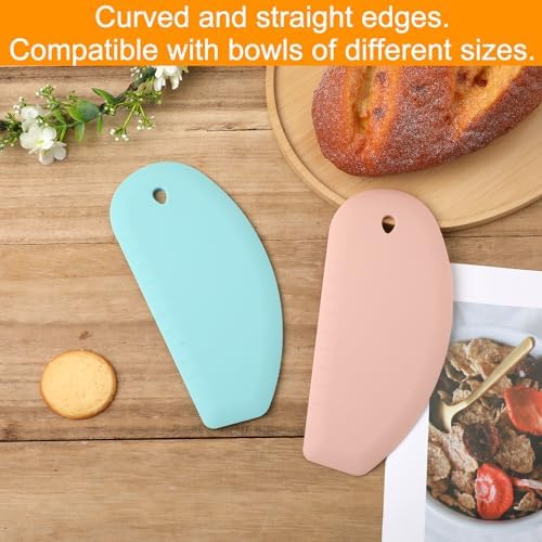 2pcs Silicone Dough Scraper, Flexible Curved Edge Bench Scraper &