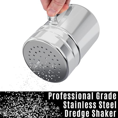CUSINIUM 10oz Stainless Steel Salt Pepper Shakers, Pack of 4