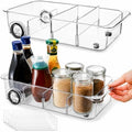 2 Pack Refrigerator Organizer Bin with Wheels, Roll Out Pantry Storage