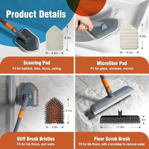 CLEANHOME Floor Scrub Brush, Tile and Tub Scrubber