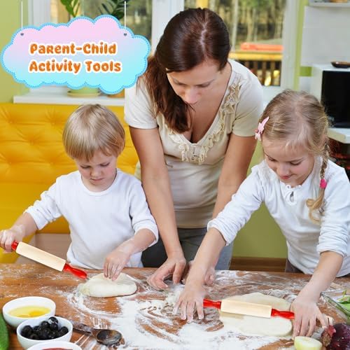 16 Pcs 8 Inch Mini Wooden Rolling Pins Small Wood Rolling Pin Wooden