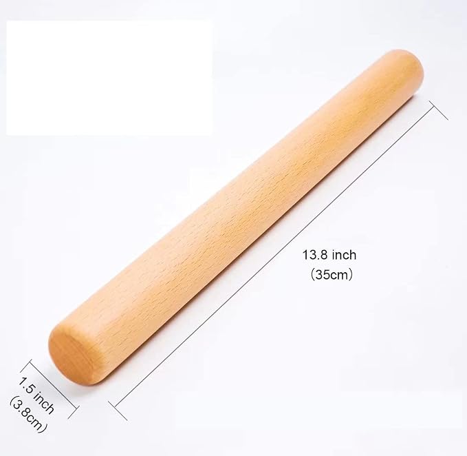 Wood Rolling Pin Dough Roller, Wooden Rolling Pin - Image 2