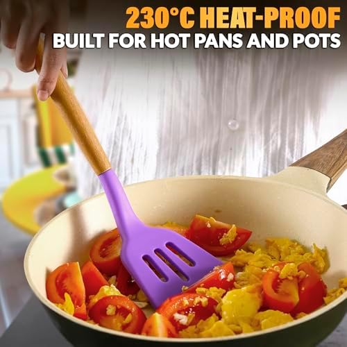 12 Pcs Purple Kitchen Accessories Set with Holder