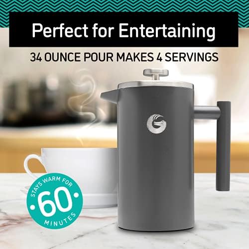 Coffee Gator 34 Oz French Press and 4oz Mini Canister