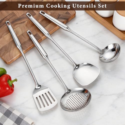 4-Piece Stainless Steel Wok Spatula Set