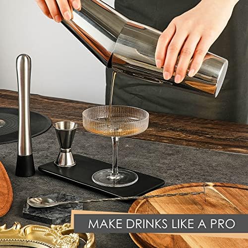 Tessco for you Cocktail Shaker Set, 16 Pcs Stainless Steel Bar Set