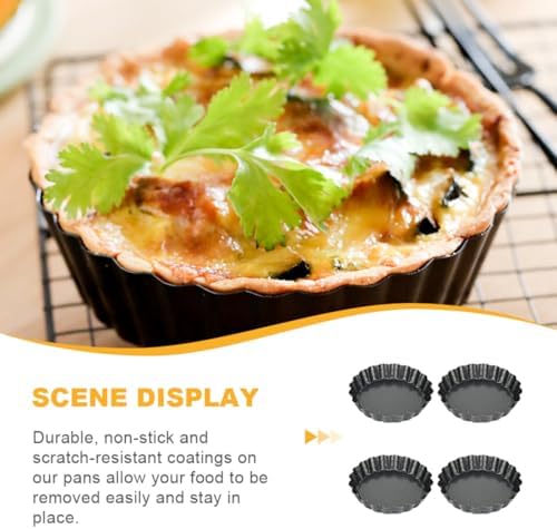 4-inch Mini Tart Pans with Removable Loose Bottom, Non-stick round