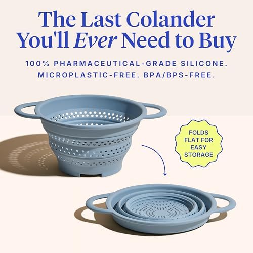 GIR Collapsible Colander, Silicone Strainer & Steamer, BPA-Free