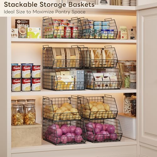 3-Tier Stackable Wire Baskets for Counter