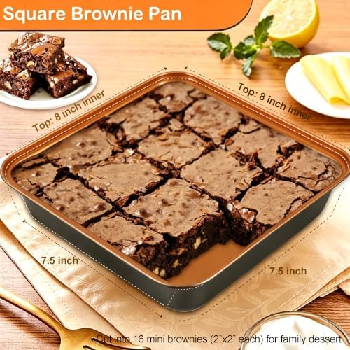 Baking Pans Set 6-Pieces, Non Stick Bakeware Sets for Baker, Golden