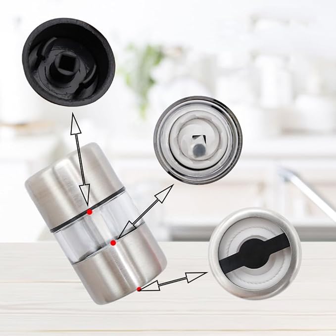 FGDTREE Portable Stainless Steel Salt and Pepper Grinder Mini Grinding - Image 2
