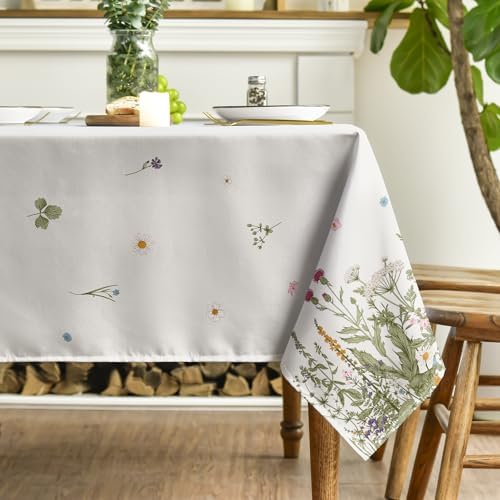 Horaldaily Spring Summer Tablecloth 60 x 84 Inch Rectangular Wild