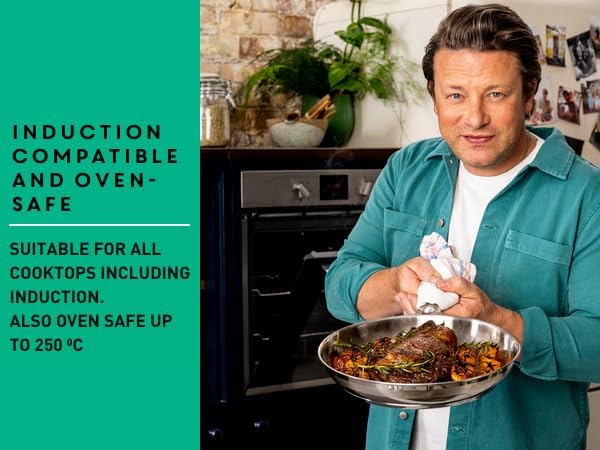T-Fal x Jamie Oliver Stainless Steel Fry Pan 9.5-Inch, Induction Compatible - Image 7