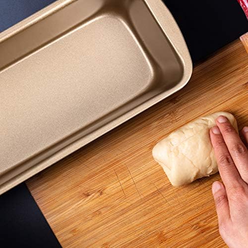 Patelai 4 Pack Small Loaf Pans for Baking Bread(Gold,7.7 x 3.7 In)